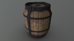 Wine Barrel barrel, prop, keg, props-assets, fantasy-gameasset, props-game, prop_modeling, barrel-props, winebarrel, substancepainter, substance, model, fantasy, whiskey-barrel, keg-rusty, beer-keg