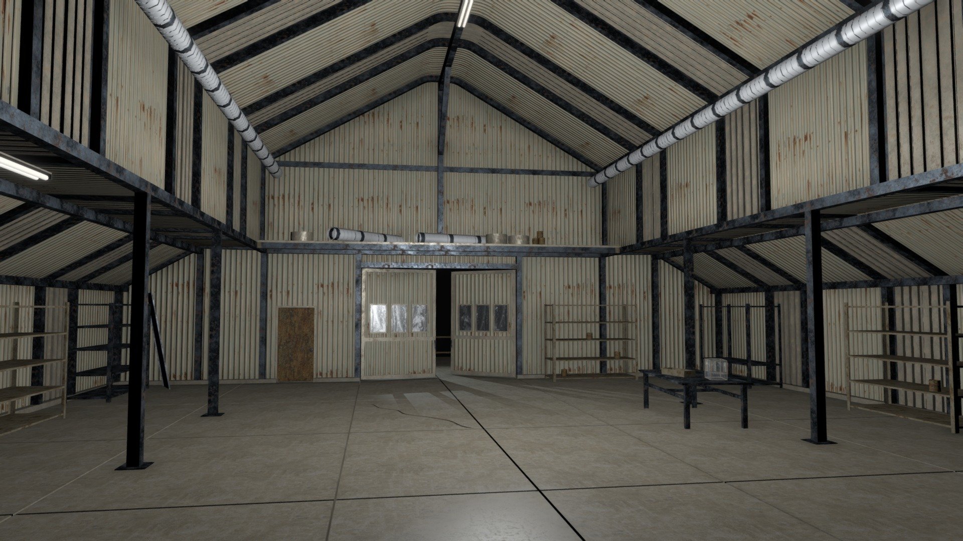 Empty Warehouse Building - Empty Warehouse Building - Buy Royalty Free 3D model by jimbogies 3d model
