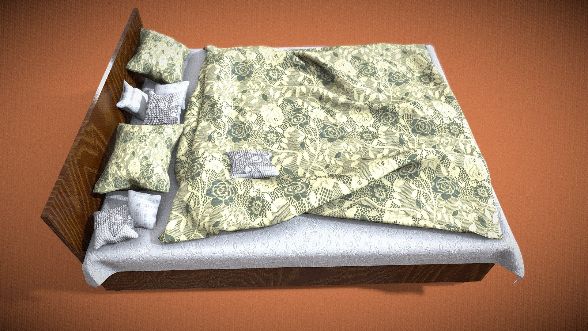 This is a king size bed for bedroom with two big pillows and five small, a bedsheet, and quilt.
This asset was modelled in maya and textured in Substance painter.
To see more Work please visit my instagram profile : https://www.instagram.com/art.rajat/?hl=en
Stay tuned for more exciting upcoming models ... 3d model