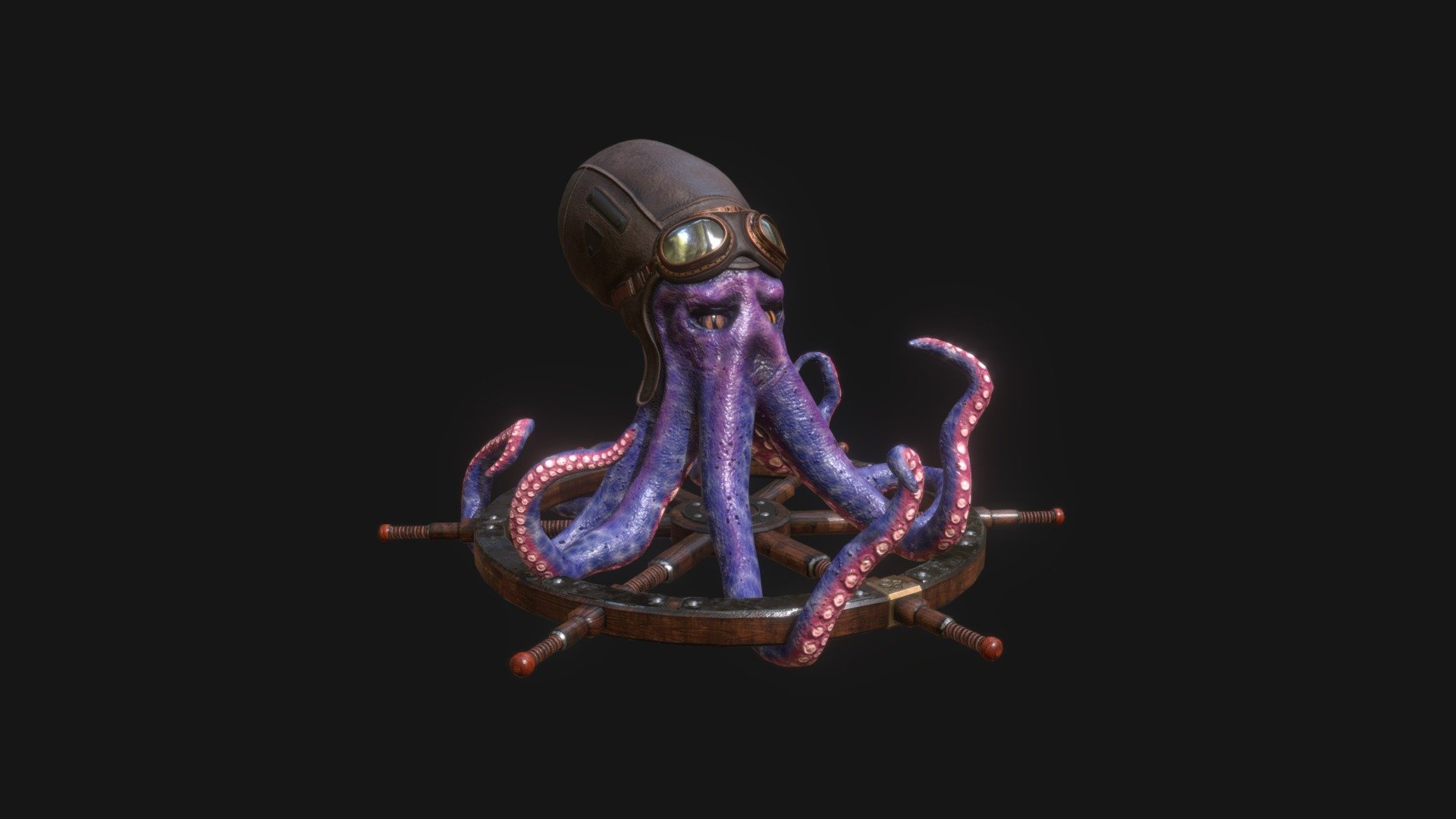 Kraken with a bomber hat and goggles. Sculpted in Zbrush, UV's and ColorID in Maya. Textured in Substance Painter 3d model