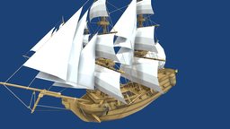 Lowpoly sailing ships sailing, schooner, pirateship, brig, sailingship, asset, game, lowpoly, ship, pirate, sea, gameready, pirates, boat