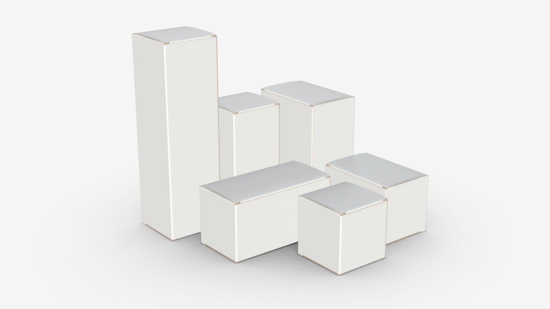 Paper boxes mockup set 02 - Buy Royalty Free 3D model by HQ3DMOD (@AivisAstics) 3d model