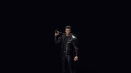 Arnold Schwarzenegger from Terminator 2 fanart, terminator, realistic, likeness, shotgun-weapon-realistic, guns