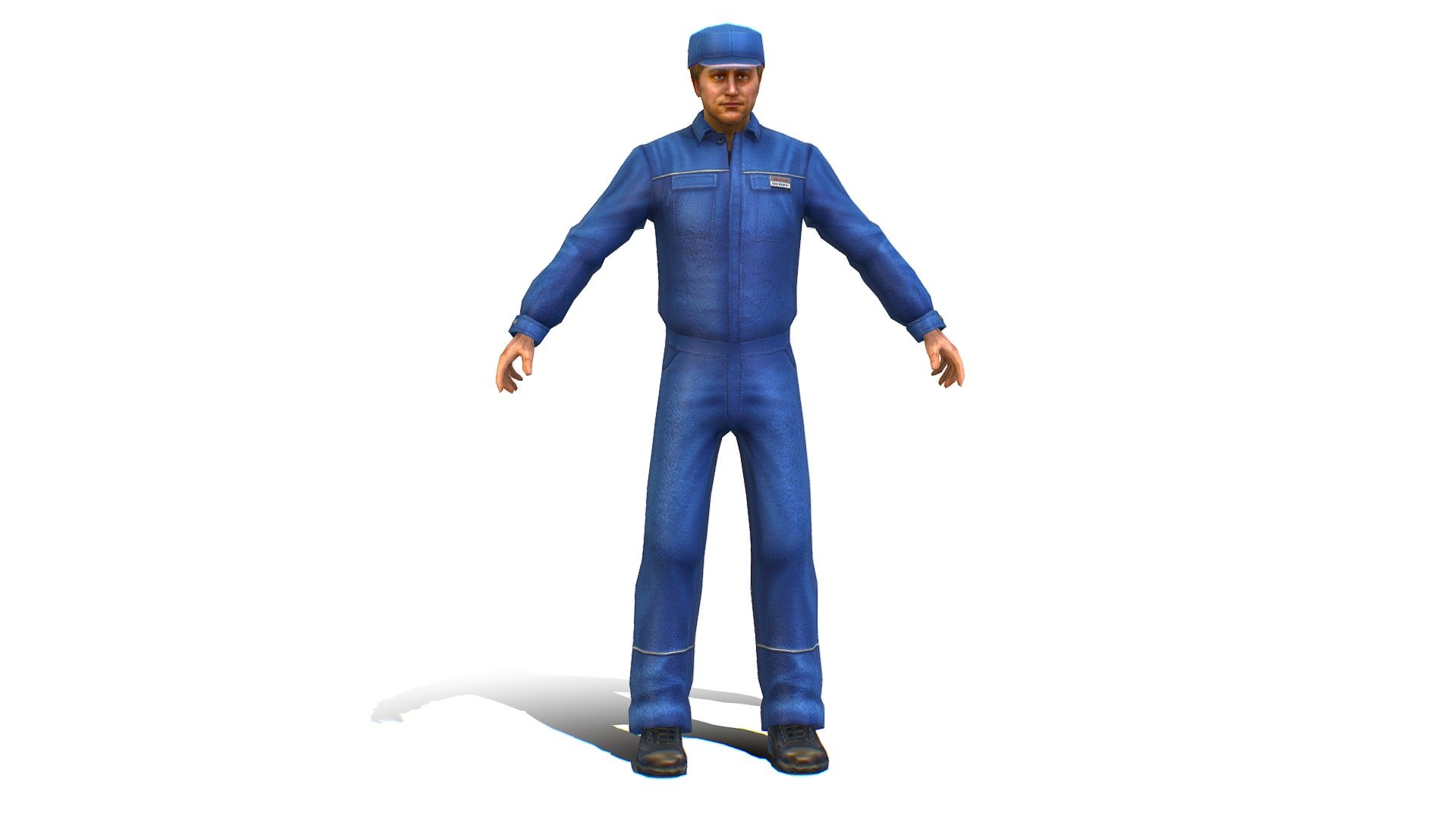 Young Male Lab Technician Blue Uniform - 3dsMax and Maya file included/ texture color only. 512 body and 512 head 3d model