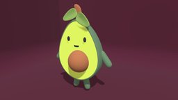 Cute Avocado cute, cute_character, 3d, blender