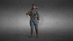French soldier, medic france, soldier, digital3d, 3d-character