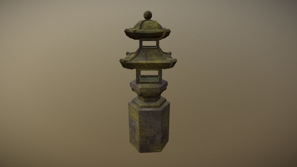 Based in Google Chrome Images - Stone Lantern - Download Free 3D model by fruitsue 3d model