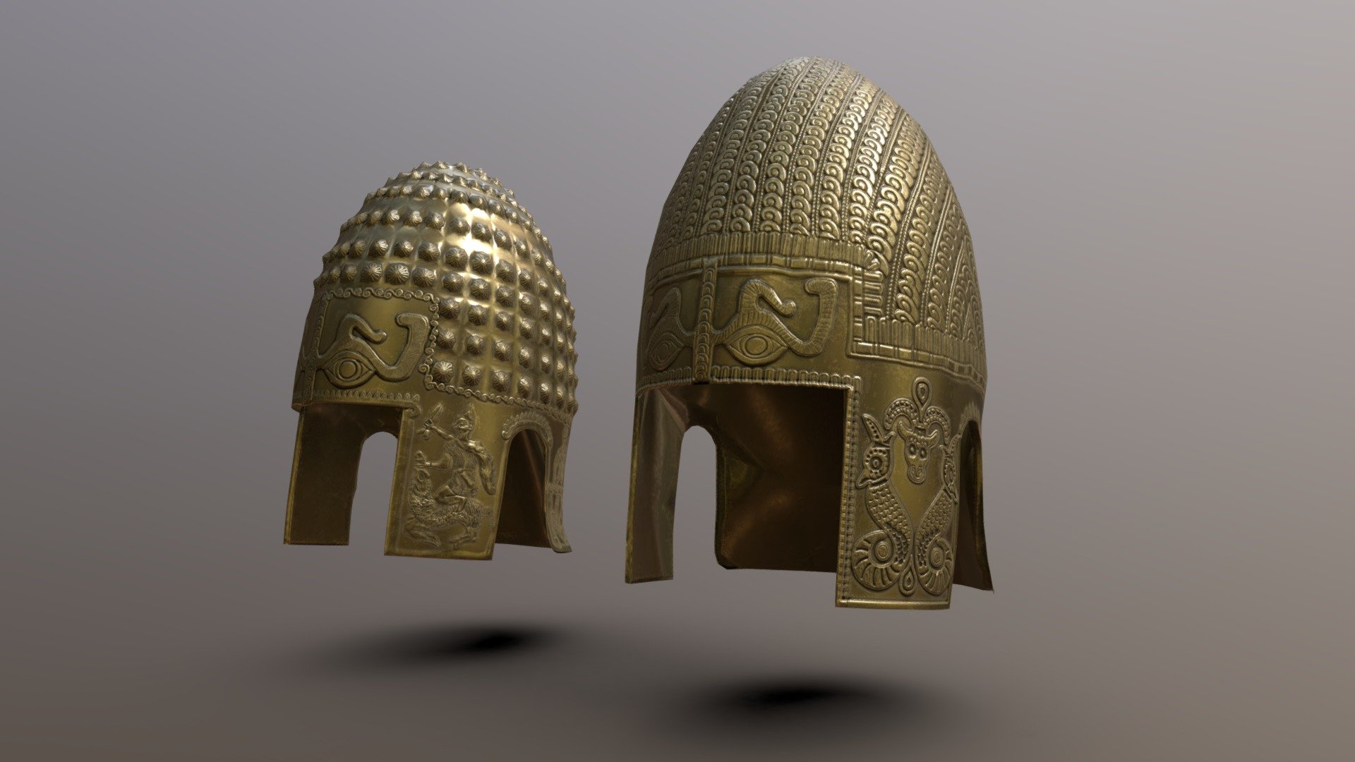 Dacian helmets from Cotofanesti_Cucuteni - Cotofanesti_Cucuteni_dacian_helm - 3D model by T.Claudiu_Scorilo 3d model