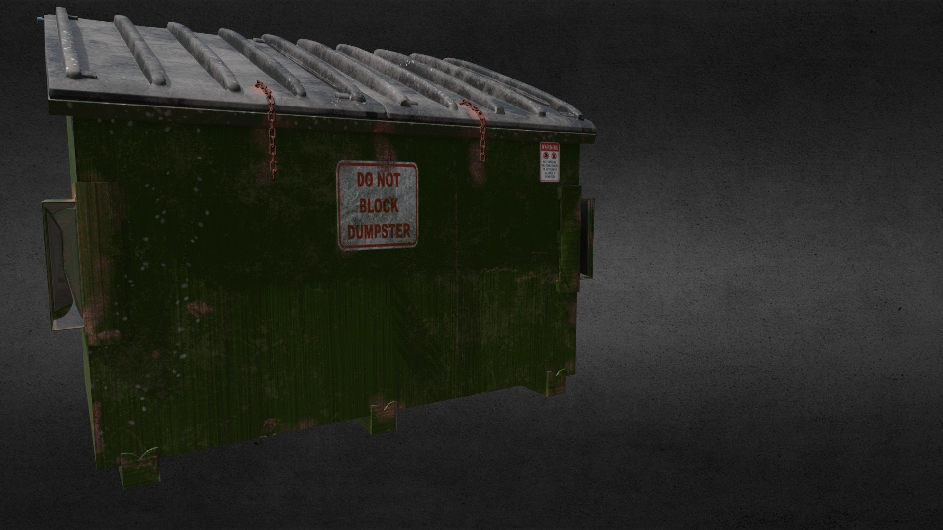 This is a dumpster I created for class. Final 3d model
