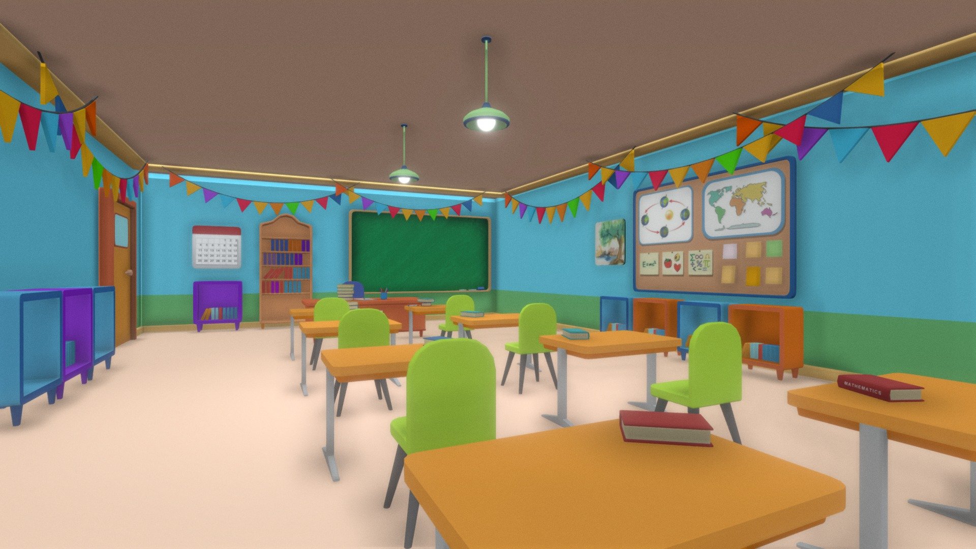 Classroom - 3D model by CengizDK 3d model