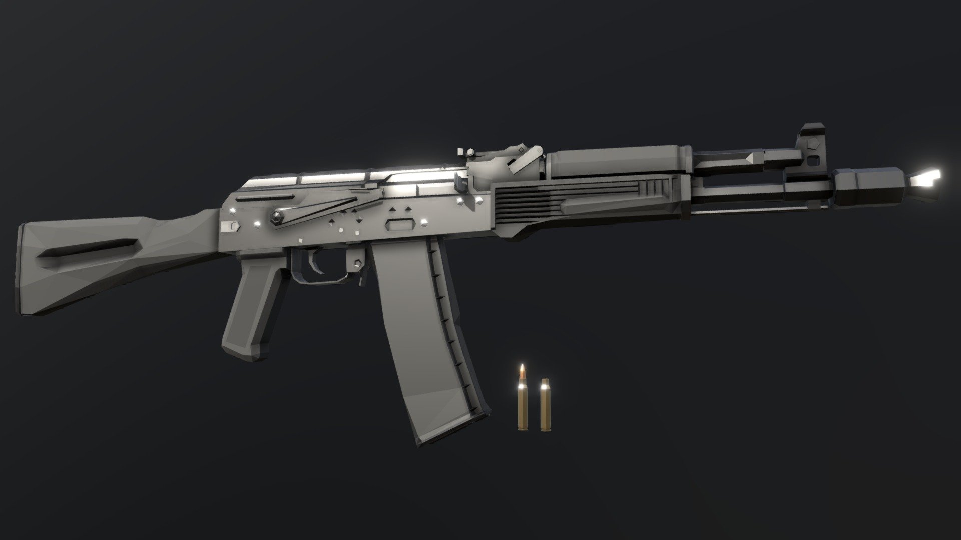 Low-Poly model of the AK-102, carbine variant of the AK-101 3d model