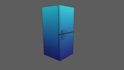 fridge kitchen, fridge, stylized, anime
