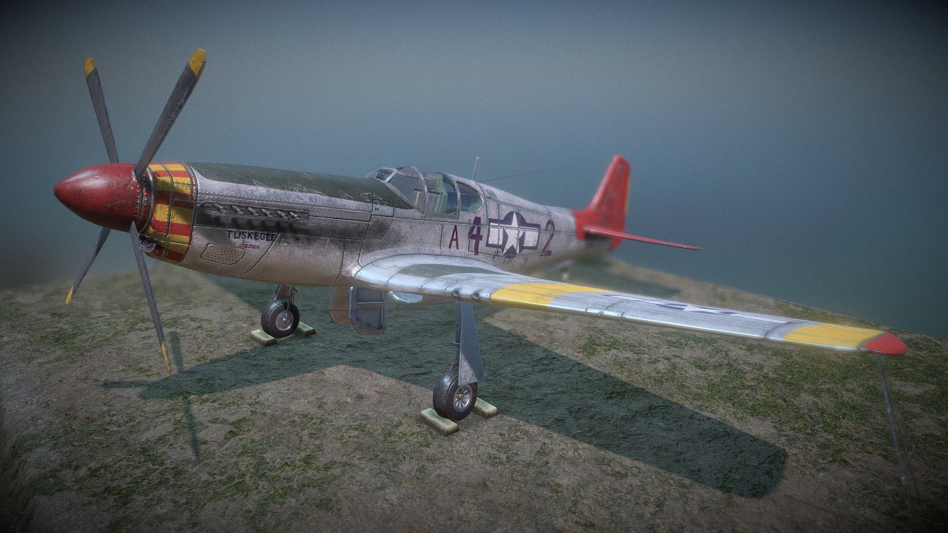 P-51C Mustang.   Created in Maya, Mudbox, Photoshop, and Quixel Suite 2 3d model