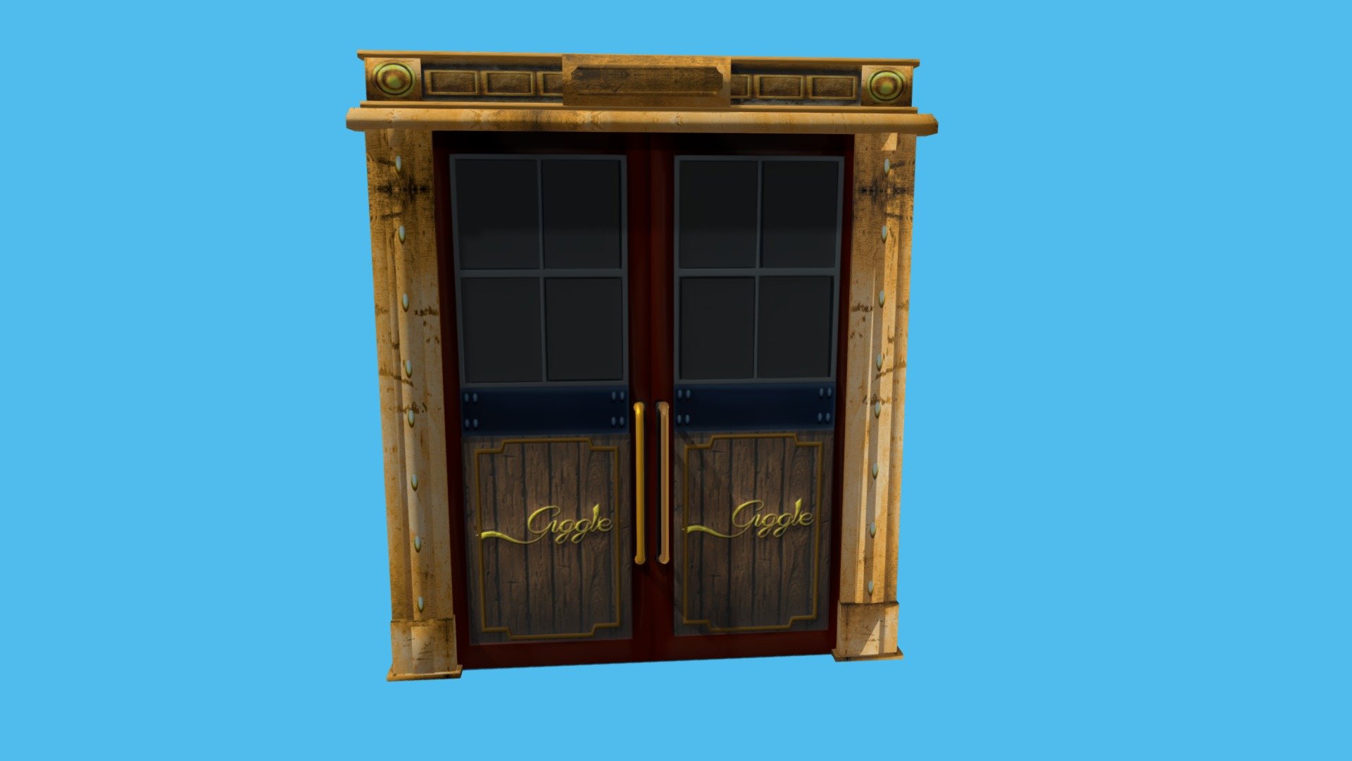 A low-poly, stylized door for the toy factory stage in a VR project I have been working on. Digitally painted textures made in Photoshop; modeled in 3DS Max 3d model