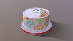 Unicorn Paisley Cake unicorn, party, chocolate, birthday, scanned, bakery, photogrammetry, 3dsmax, 3dsmaxpublisher, cakesburg