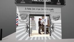 Barberia PIKI Concepto final barrel, barber, cheetha, 3d, 3dsmax, model, shop