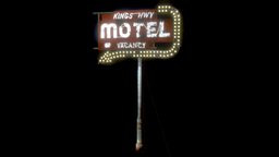 Motel sign 2 sign, blender, lowpoly, gimp