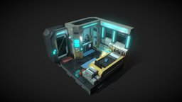 Sci Fi Room room, cyberpunk, worn, realistic, realistic-gameasset, realistic-pbr, realistic-pbr-texturing, scifi, sci-fi, interior