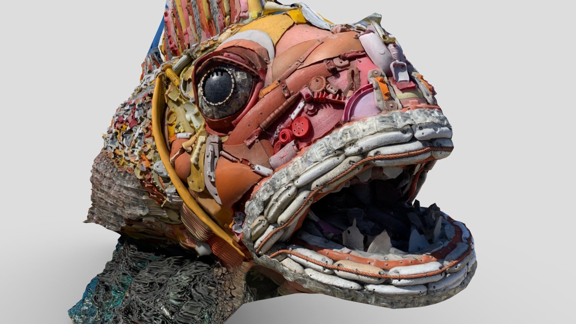 “Henry the Fish” is a sculpture created from ocean debris by the folks at Bandon, Oregon based Washed Ashore, which builds and exhibits aesthetically powerful art to educate a global audience about plastic pollution in oceans and waterways and spark positive changes in consumer habits.

The fish sculpture was modeled from iPhone photos using the Apple Object Capture API. The dataset was processed using full detail mode on a 2017 model MacBook Pro in less than 15 minutes 3d model
