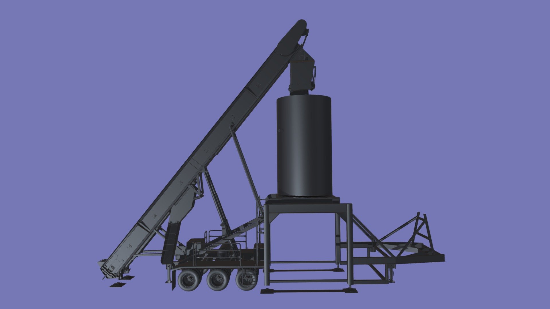 Low/mid poly model of the part of  Mobile asphalt plant - Mobile asphalt plant - 3D model by Yana8601 3d model