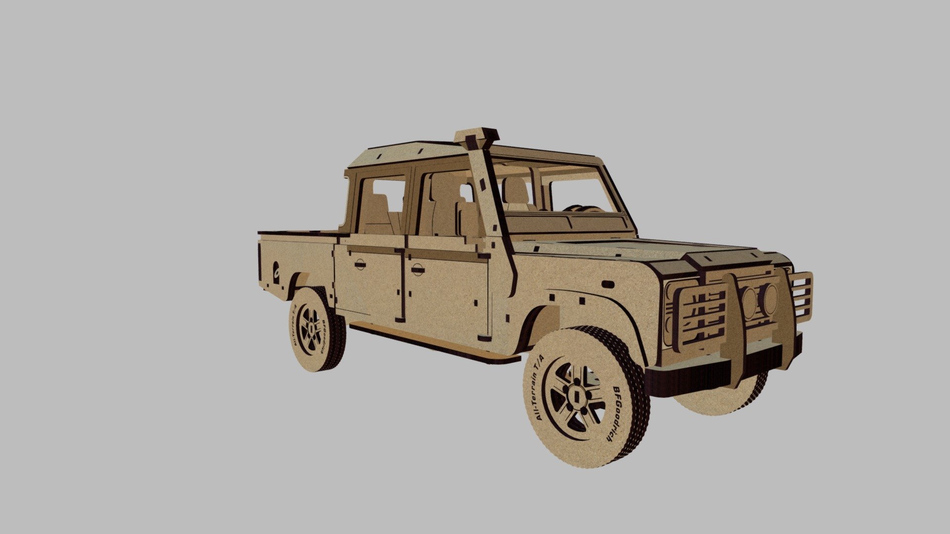 A 3D Puzzle design that was made based on the Land Rover Defender 130 model 3d model