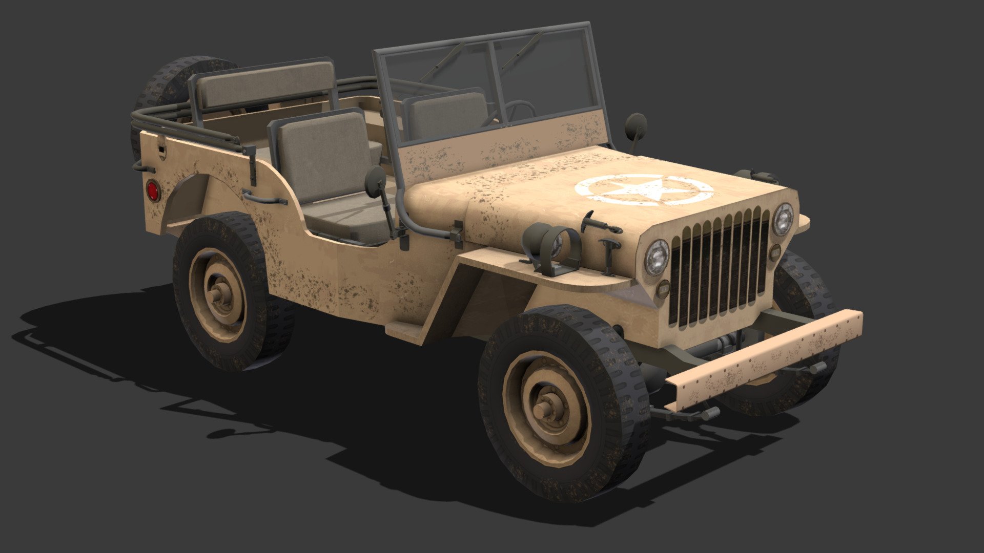 War Vehicle 3D Low-Poly # 2

You can use these models in any game and project.

This model is made with order and precision.

Separated parts (body. wheels. gun).

Very low poly

Average poly count: 15,000 tris.

Texture size: 4096/4096 (BMP).

Number of textures: 1.

Number of materials: 1.

Format: fbx.obj.max.mtl 3d model