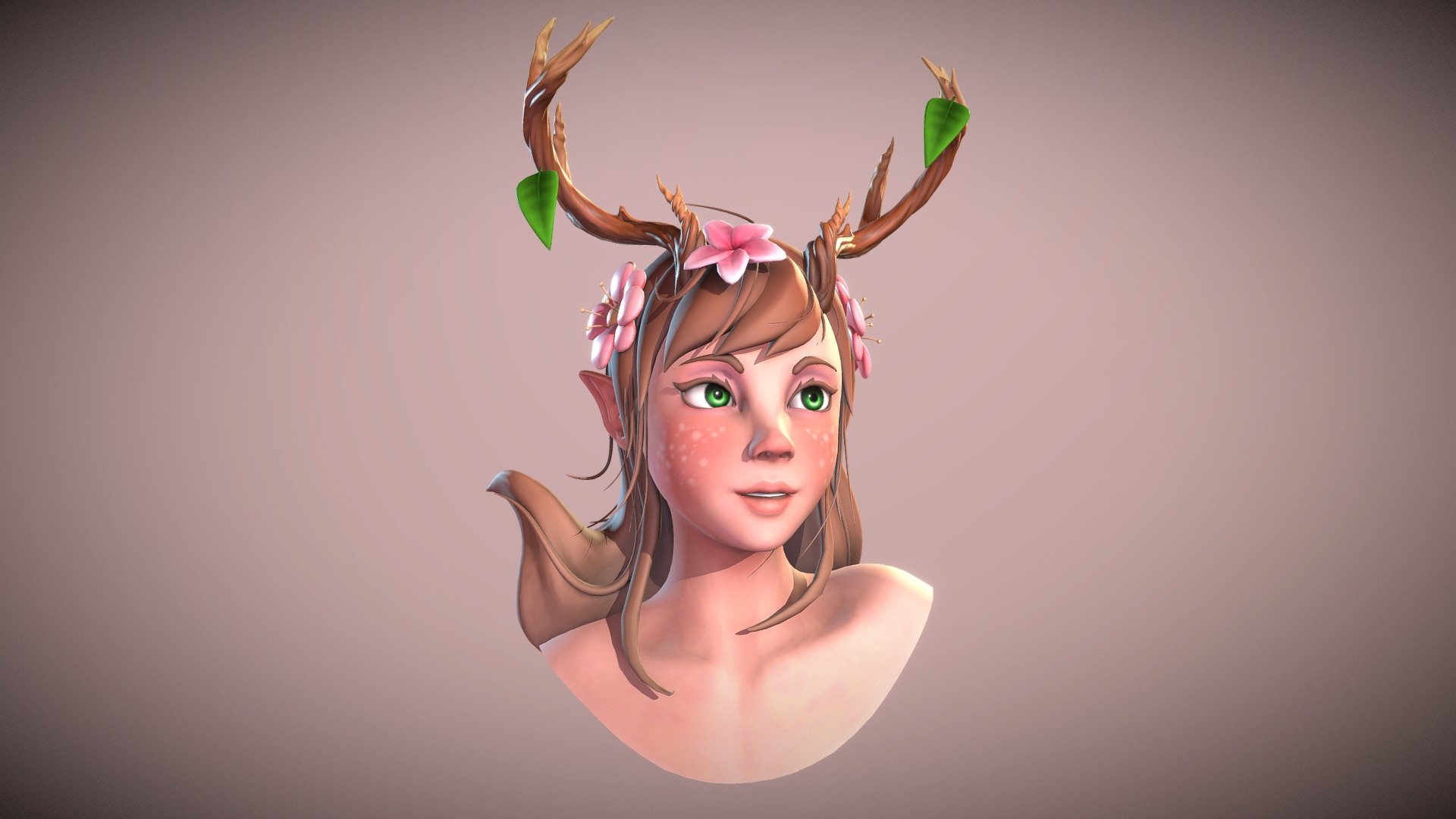 A stylized bust of a nature girl.

Artstation: https://www.artstation.com/artwork/4bXWR8 - Nature Girl - 3D model by Guillaume Lemay (@lemayguillaume3d) 3d model