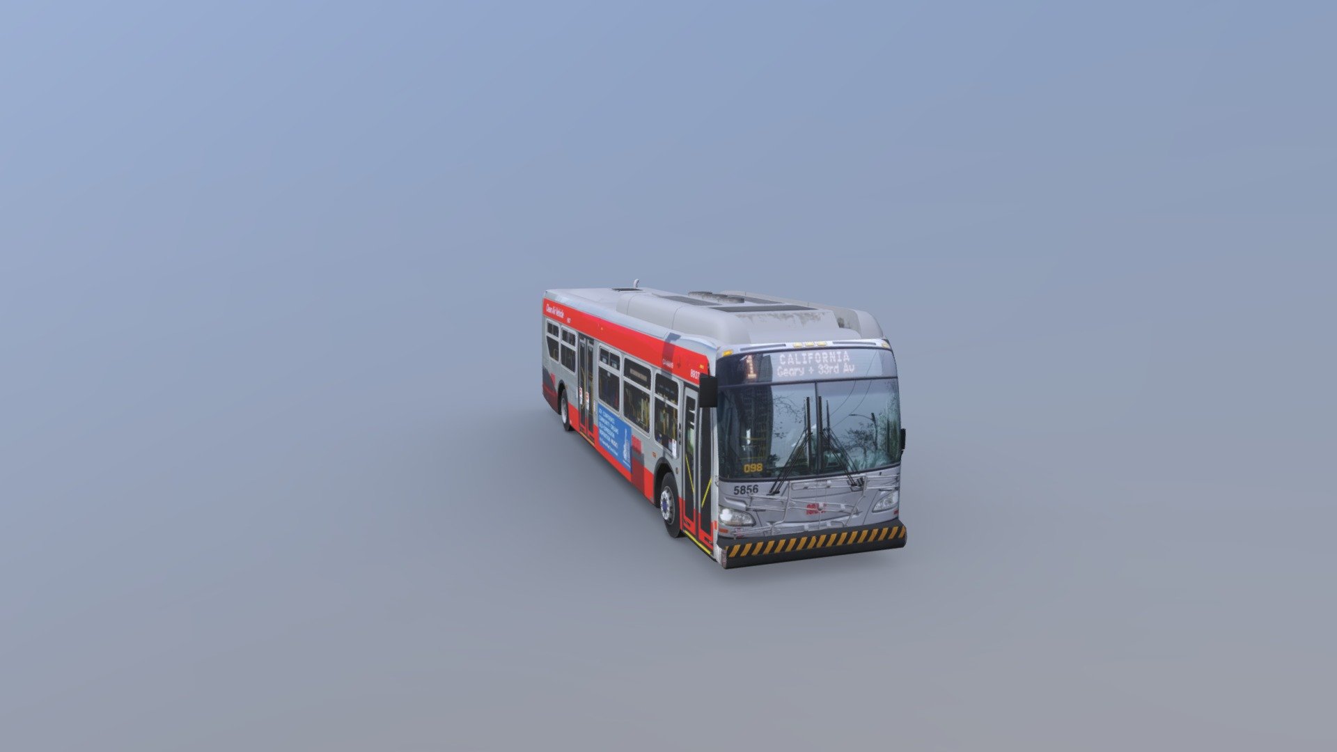 super rough texturing from photos for sfmta muni livery

low poly original model credit twitter.com/_TimTheTerrible used with permission - SFMTA Muni New Flyer XD40 - 3D model by kieranfarr 3d model