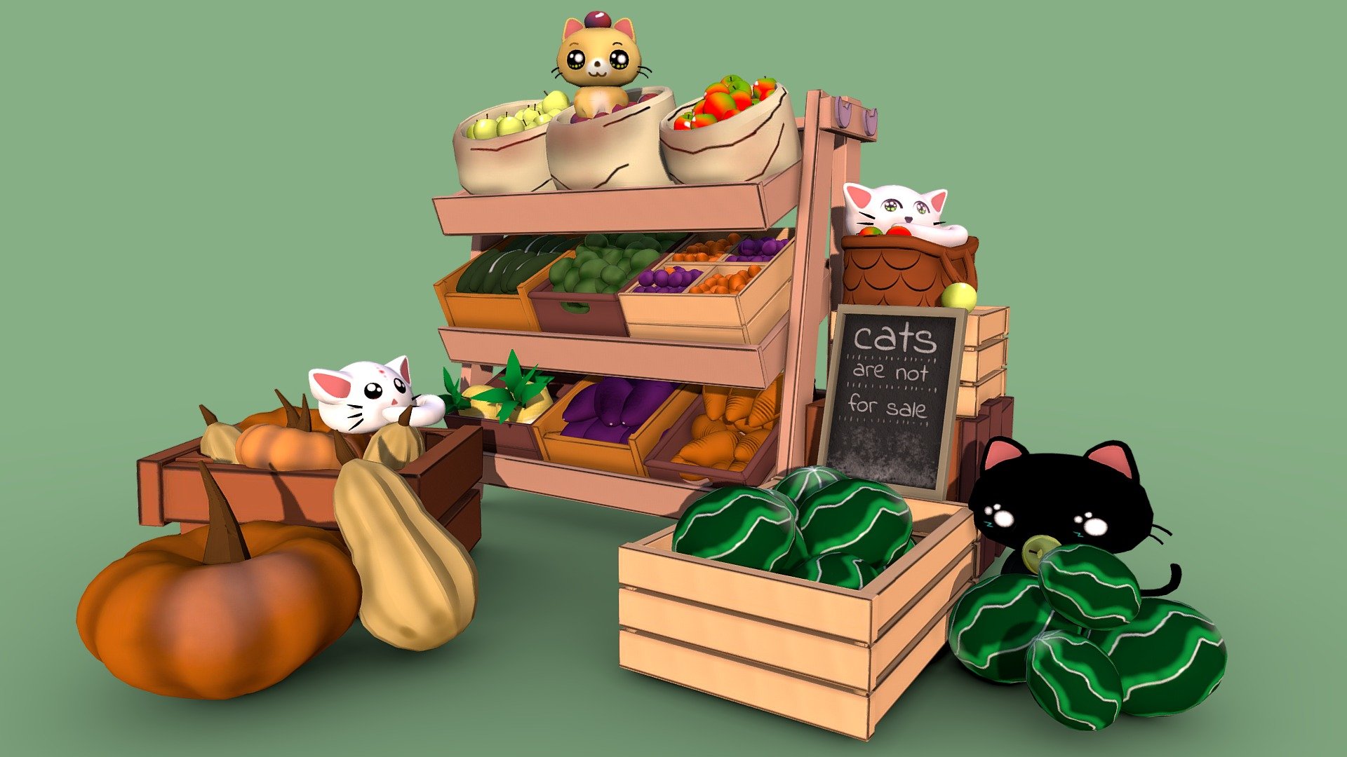 Cat Market made with a blender and substance :)
If you download, please like It’s not difficult for you, but it’s nice for me :) - Cat Market - Download Free 3D model by KristinaBeresten (@KrisBer) 3d model
