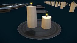 Stylized PBR Candles Pack torch, castle, dungeon, pot, ceiling, doors, illumination, candle, keeper, keep, candles, fire, dungeons, emissive, emission, stylized, light