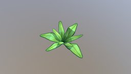 Small Stylized Handpainted Plant plant, nature, handpainted, blender, lowpoly, blender3d, stylized