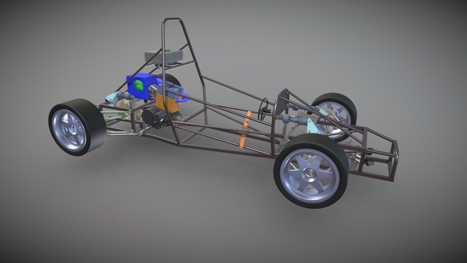 Bron: https://grabcad.com/library/race-car-tubular-chassis - Raceauto met buizenframe - 3D model by BVH-Techniek (@bvhtechniek) 3d model