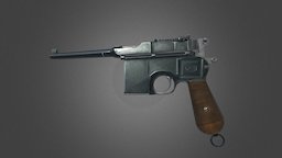 Mauser C96 ireland, 3d-model, gun