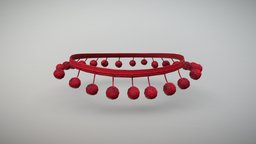 Rock-n-rose Choker green, red, flower, cylinder, for, balls, purple, string, with, rose, pink, rope, metal, the, necklace, strings, accesories, choker, pom, blue, rock, pompoms, necck