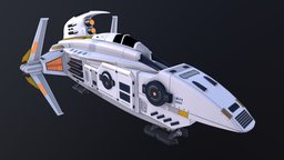 Spaceship ILOGOS concept white, su, max, pbr, sci-fi, ship, space