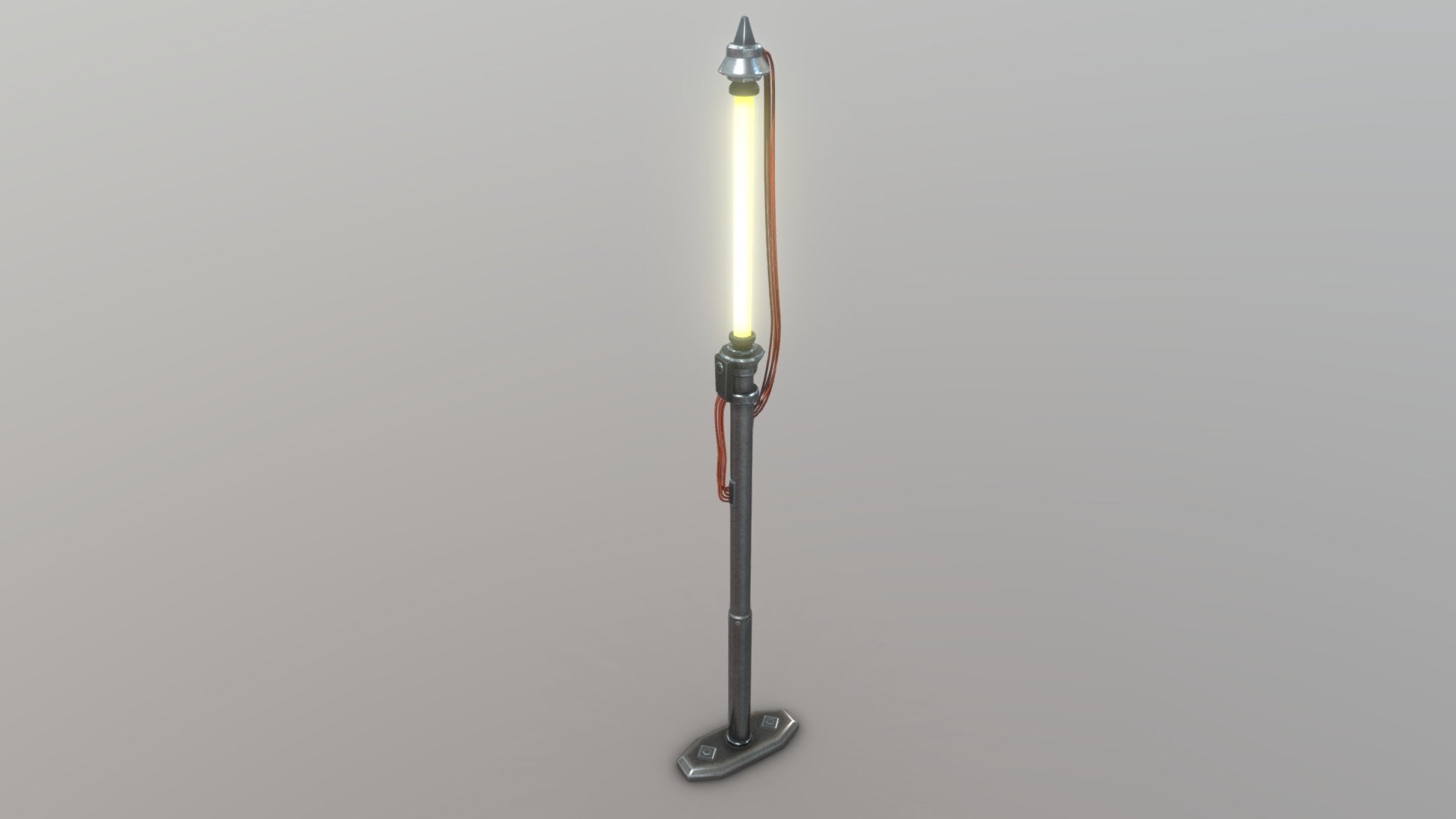 Kenshi like/inspired lamp

I made this 3D model and unwarped it in Blender and textured it in Substance Painter.

Inspired by lamps from Kenshi game universe 3d model