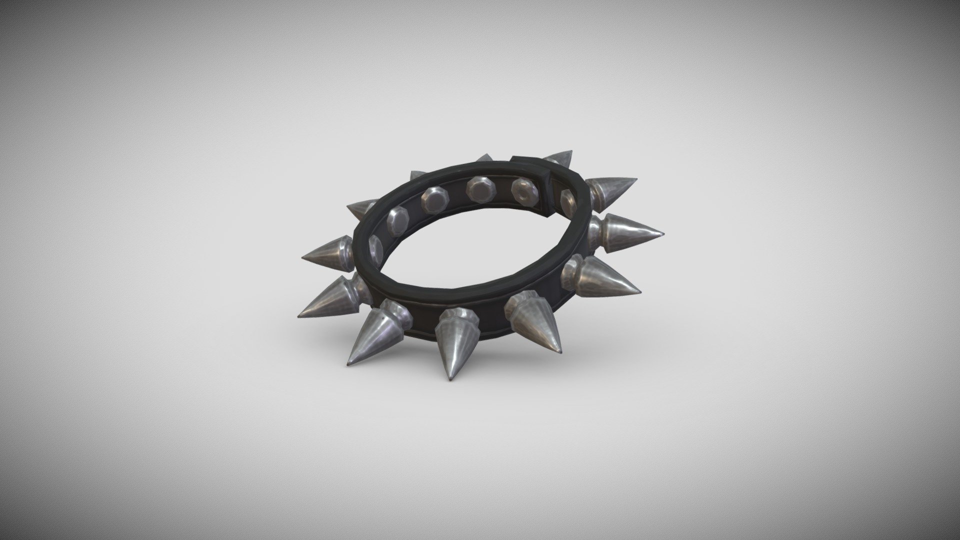 If you need additional work done do not hesitate to contact me, I am currently available for freelance work.

A spikey stylized collar for a punk character or to leash a pet dog/cat/etc. As punky choker for the player in a game with spikes that make it look more badass/goth/emo/etc.
Full retopology and pbr colored.

1233 Vertices

Highpoly sculpted in Nomadsculpt. Lowpoly made in Blender
Highpoly and Lowpoly-model are in a Blend-file included in additional file with embedded materials.
Model and Concept by Me, Enya Gerber 3d model