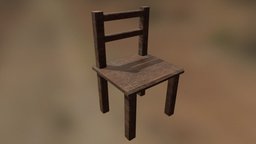 Simple chair / low poly / Free Assets flat, medieval, freedownload, cheap, lowpoly, chair, simple
