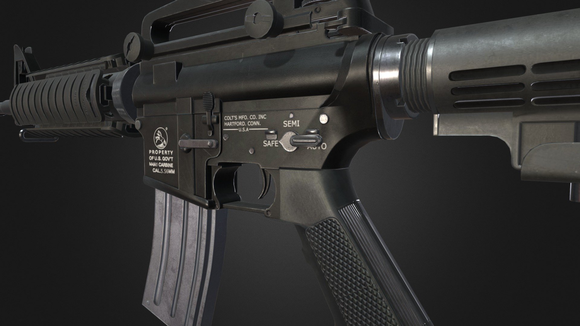 AAA quality M4A1 game ready specially made for Unreal engine &amp; Unity. 4k highly detailed textures and low poly model. Each and every part is separate with an accurate axis and ready to rig 3d model