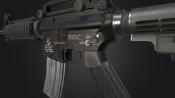 M4A1 AAA Game Ready PBR Low-poly 3D model rifle, m4a1, assault, scope, m4, m16, unreal, carbine, cry, firearm, ready, ammo, aaa, engine, weaponary, weaponry, cod, ammunition, pubg, weapon, unity, game, weapons, military, gun, colt, war