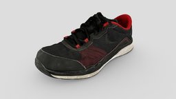 Black and red cardio shoes trainers, photogrammetry, scan, polycam