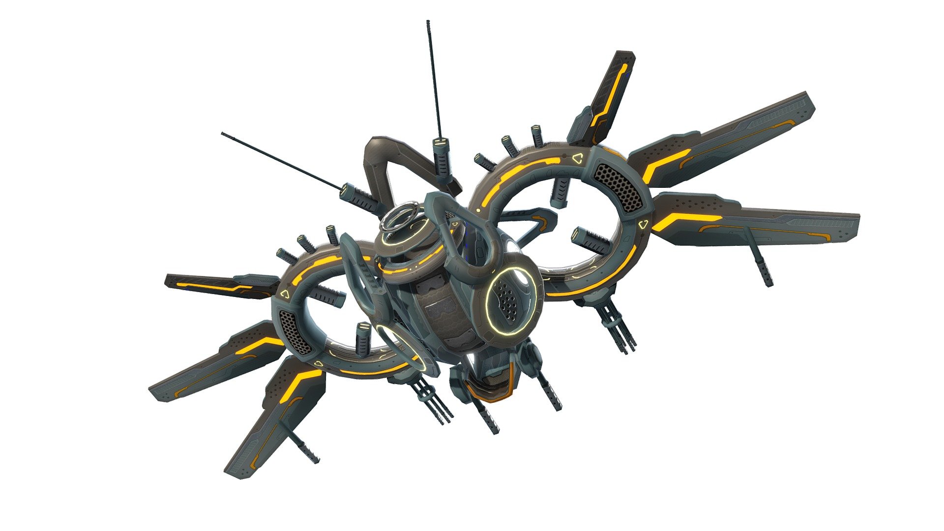 Low-poly drone ready for all realtime uses. Classic and PBR maps,4K TGA format 3d model