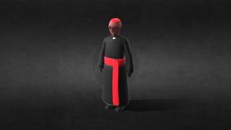 Priest cartoon style, skinned rome, priest, religion, pope, cleric, skinned, lowpoly, animation, church, chatolic