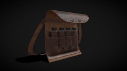 Leather Vial Container wizard, leather, cg, case, bag, vr, aaa, models, witchcraft, potion, magician, alchemy, pouch, carry, potions, various, pbr, lowpoly, bottle, container, magic