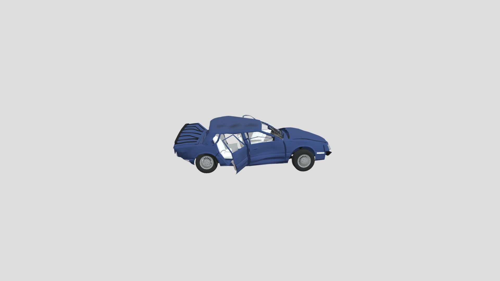 Just a simple wrecked car, free to use, enjoy !  ^^
This car is from the game Beamng Drive
-Netherender - Wrecked Car - Download Free 3D model by Azakha (@Netherender10) 3d model