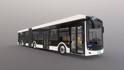 Articulated Electric City Bus [Full Interior] lift, modern, vehicles, transportation, communication, transport, urban, eco, bus, volvo, high-poly, mercedes, autobus, solaris, articulated, citybus, man, interior, electric, electrobus, lowfloor