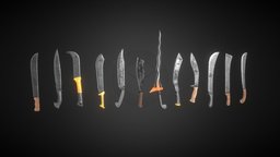 Indonesian Dagger Pack parang, indonesia, indonesian, game-ready, game-asset, pisau, knife, lowpoly, dagger, rzyas, dagger-pack