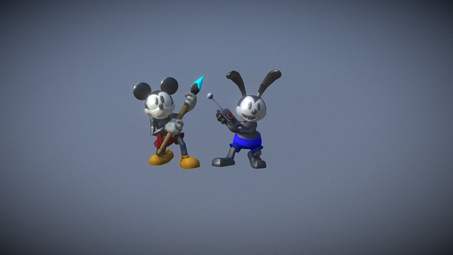Usually, I use this model for Source Filmmaker, and decided to put it for a preview in this website.
Download the Source Filmmaker version here:
https://steamcommunity.com/sharedfiles/filedetails/?id=1666538462&amp;searchtext=Mickey
And My edited Oswald as well
https://steamcommunity.com/sharedfiles/filedetails/?id=1500982390 - Epic Mickey models test - 3D model by TheRedToony (@TheRedToonyboi) 3d model