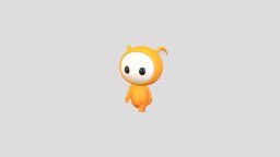 Character252 Rigged Mascot toon, cute, little, baby, toy, small, mascot, elf, rig, ear, yellow, character, cartoon, art, creature, animation, stylized, monster, simple, noai, jobi