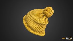 [Game-Ready] Yellow Knit Hat hat, topology, winter, textile, fashion, ar, 3dscanning, fur, yellow, fabric, casual, knit, warm, low-poly, photogrammetry, lowpoly, 3dscan, gameasset, gameready, casual-fashion, noai, fashion-scan, winter-fashion, knit-hat, yellow-hat, yellow-knit